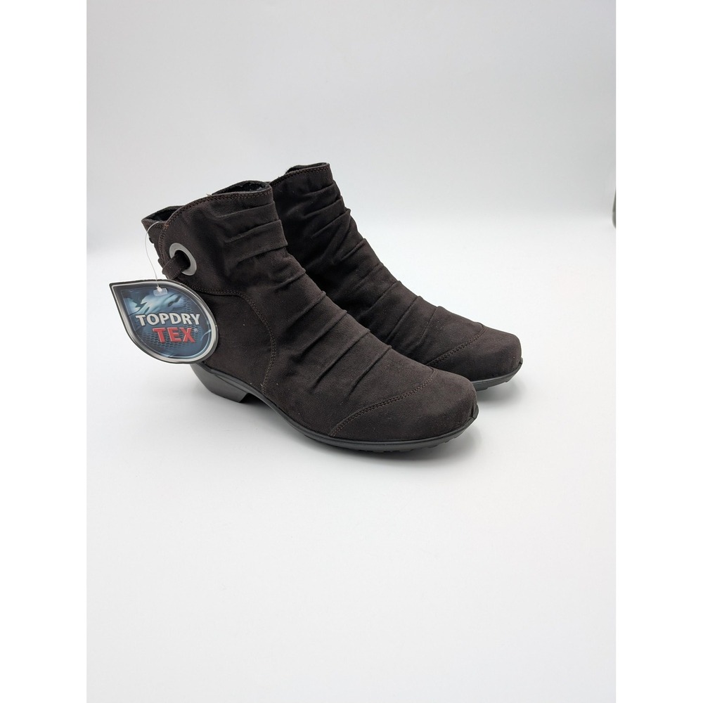 Romika‎ TopDryTex Boots Womens Size 6.5 Brown Suede Ankle Booties Faux Fur New